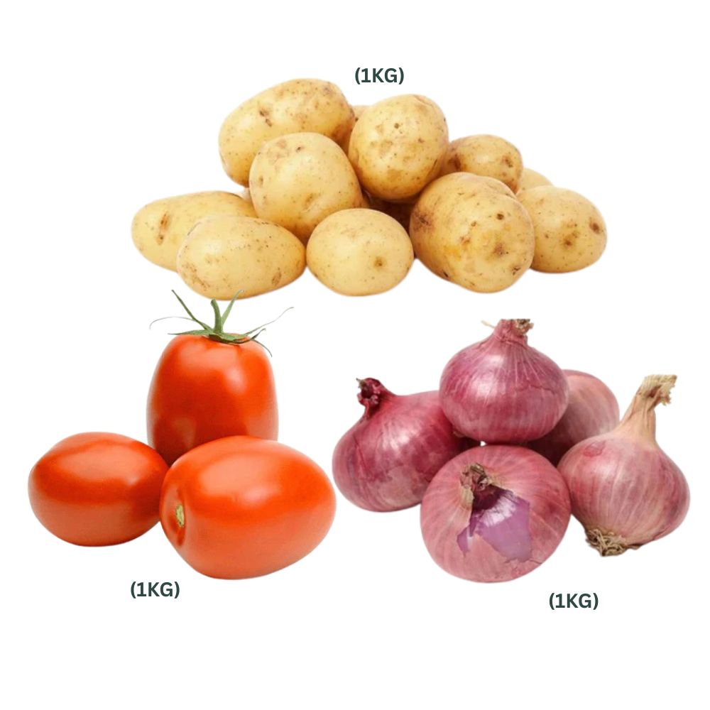 (COMBO)  POTATO-1KG, TOMATO-1KG,ONION-1KG